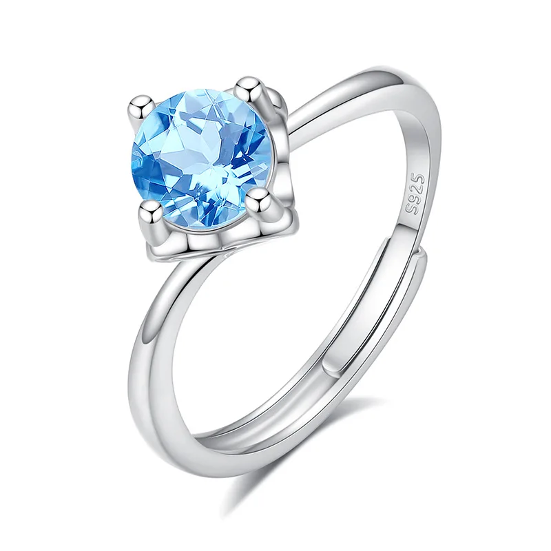 

925 Sterling Silver Resizable Size Ring for Women Wedding Ring Anniversary Gift Natural Topaz Citrine Garnet Amethyst Peridot