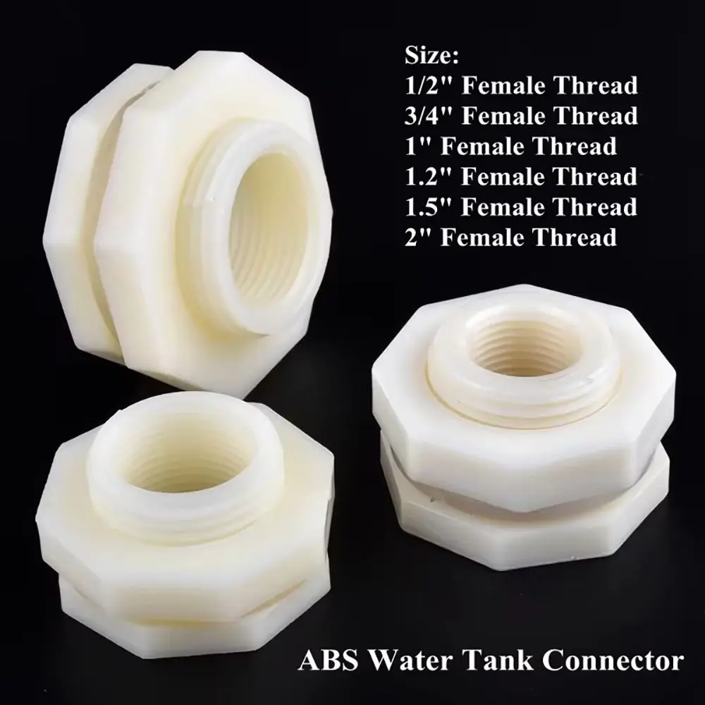 

1Pcs 1/2" 3/4" 1" 1.2" 1.5" 2" Female Thread Tube Connector Internal Thread Garden Irrigation Pipe Fitting Plastic ABS