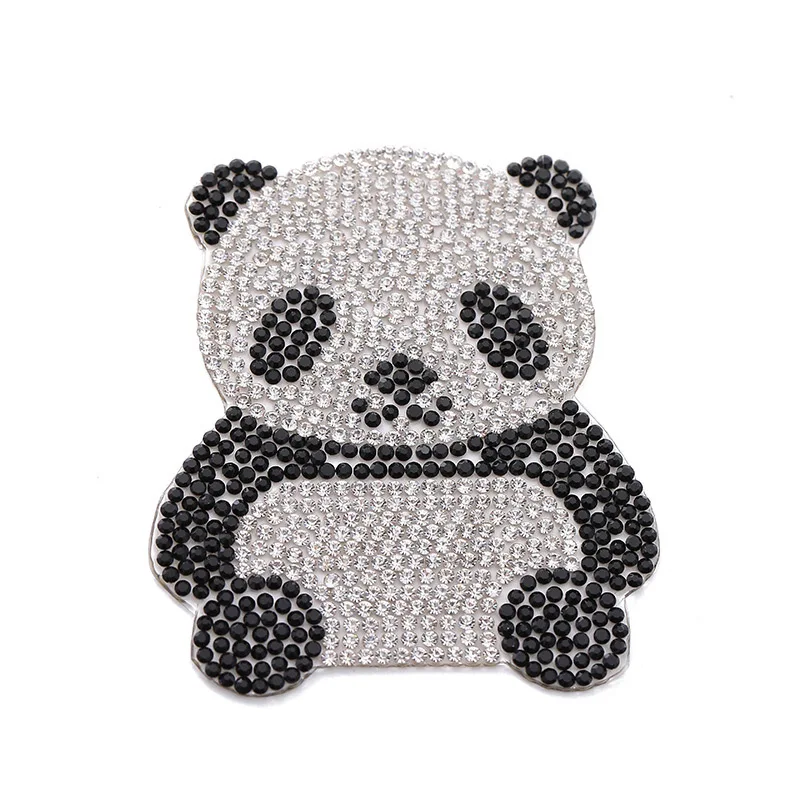 Thermal Patches Panda Rhinestone Applique DIY For Clothing Jacket Backpack Sewing Decorative Badges Punk Stickers BX008