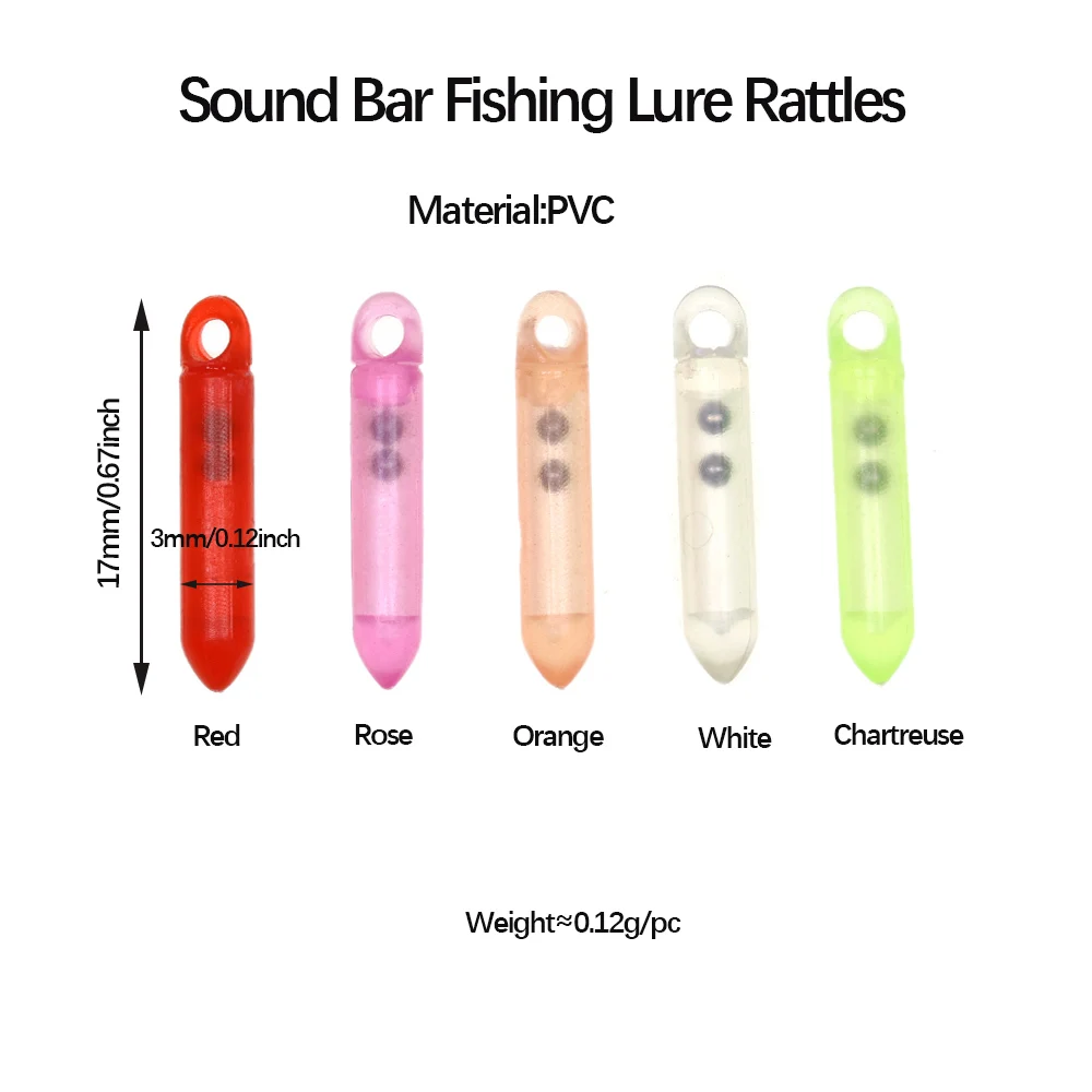 ICERIO 50 قطعة شريط الصوت الصيد إغراء خشخيشات الصلب الخرز ل اللافتات إغراء والطعم الصلب الحرارة يتقلص أنبوب خشخيشات يطير ربط المواد #2