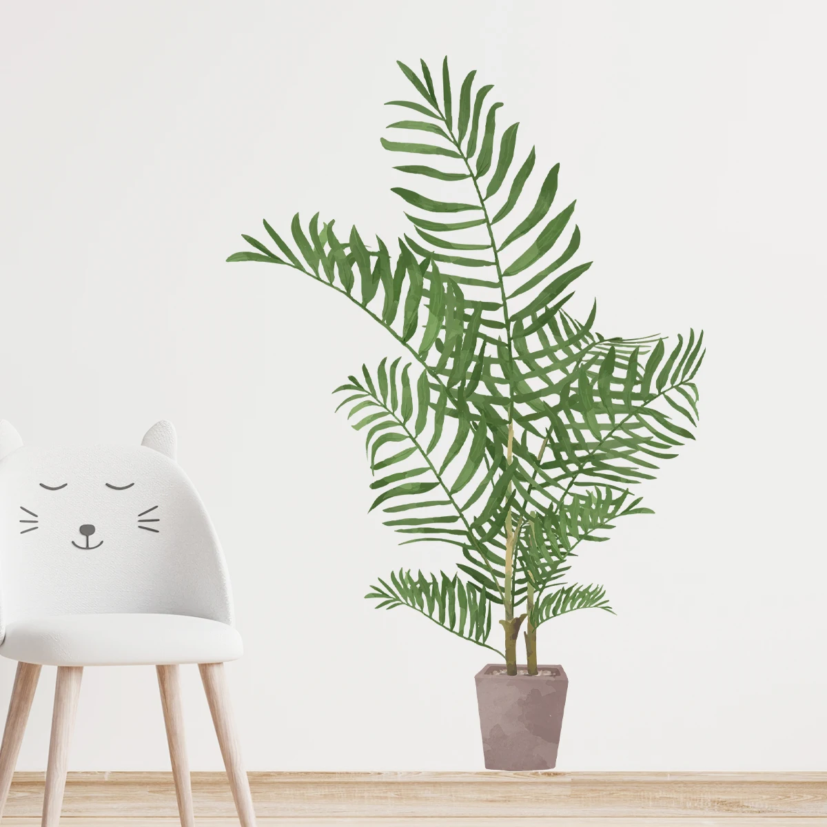 1pc Realistic Watercolor Green Plant Potted Wall Stickers for Living Room Decor Children Room Home Decoration Wall  Decals view 4