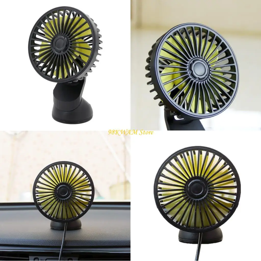 

Versatile 5W Car Fan With Removable Suction Base ABS for Multi Direction Use 68UF
