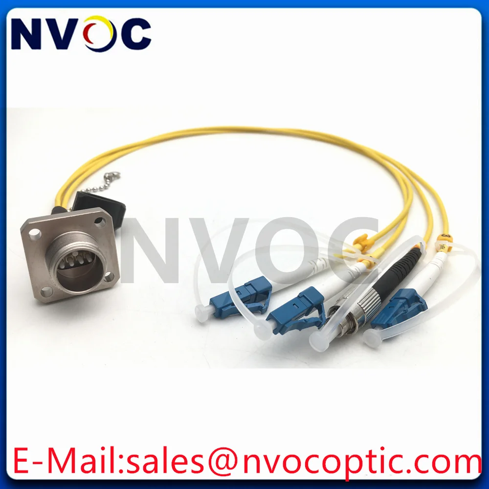 1Pcs 4Core SM ODC Square Socket Female to LC/ST/FC/SCPC 0.5M 2.0mm Yellow LSZH Armored Fiber Cable Connector For Patch Panel Box
