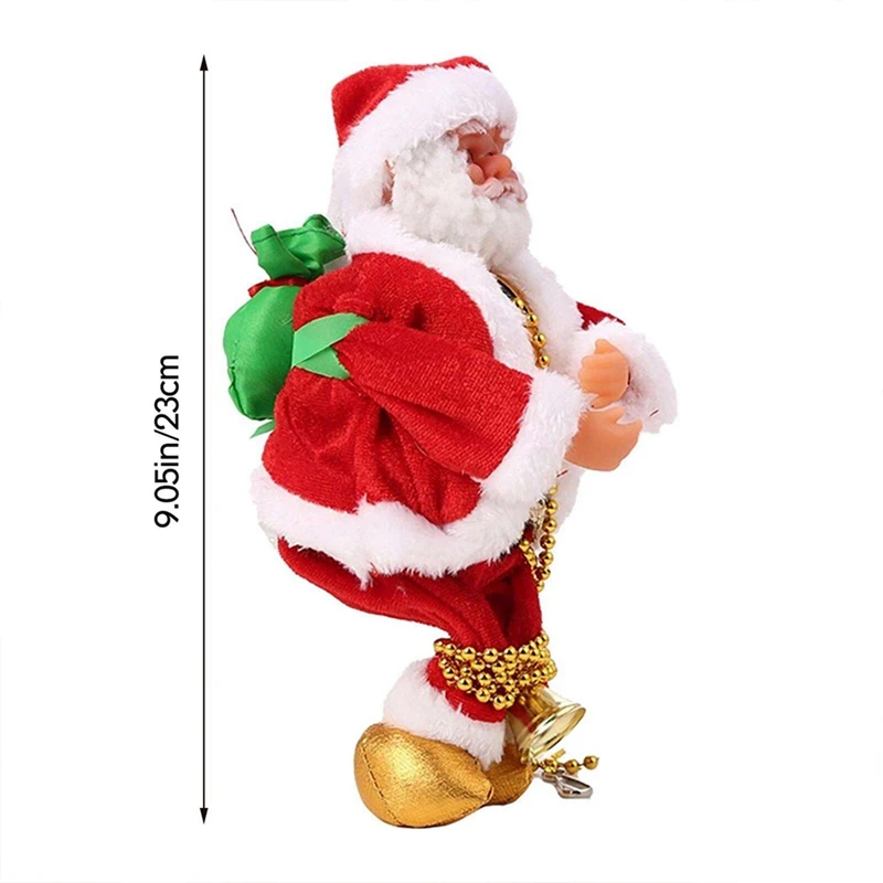 Papá Noel trepadando en cuerda decoración eléctrica automática muñecos de peluche juguetes para el hogar pared ventanas adorno colgante