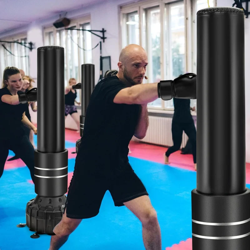 CCJGYMAX Punching Bag,71” Freestanding Boxing Bag with Gloves,Removable Protective Cover,Fillable Base with Suction Cups,Heavy B