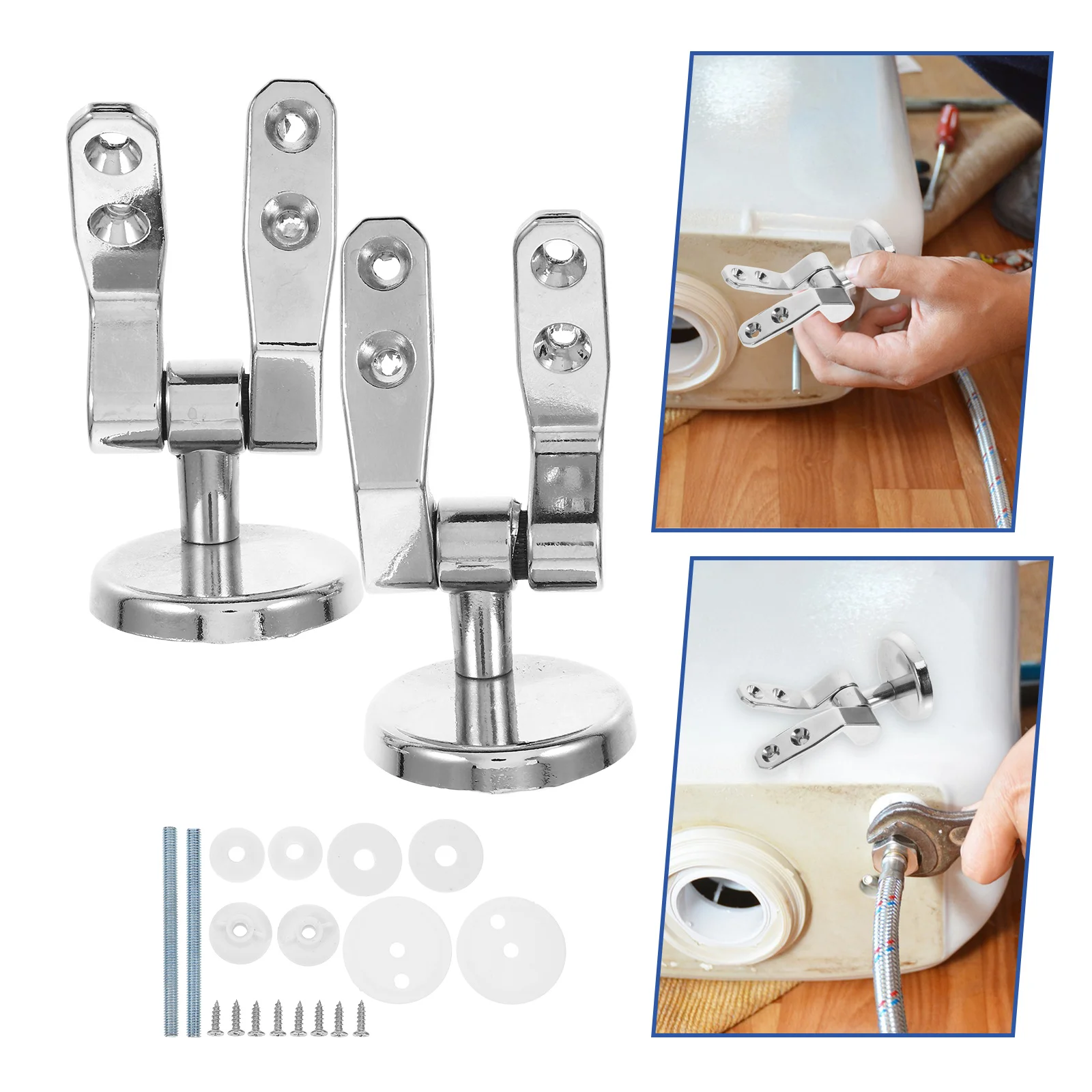 

1 комплект прочных петель для крышки унитаза из цинкового сплава, надежное и стабильное крепление, долговечность, для дома и ванной комнаты