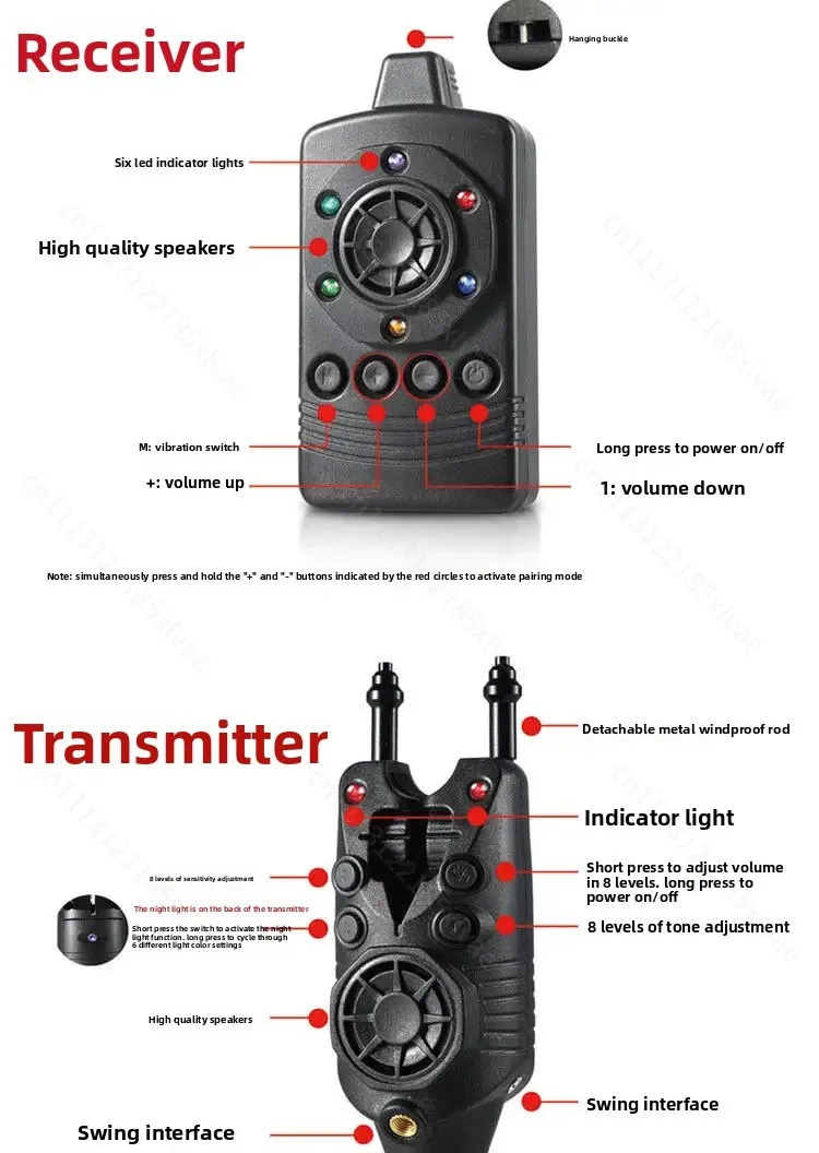 For JY‑90 Wireless Fish Bite Alarm, Electronic Carp Fishing Bite Indicator for Freshwater Angling in Europe