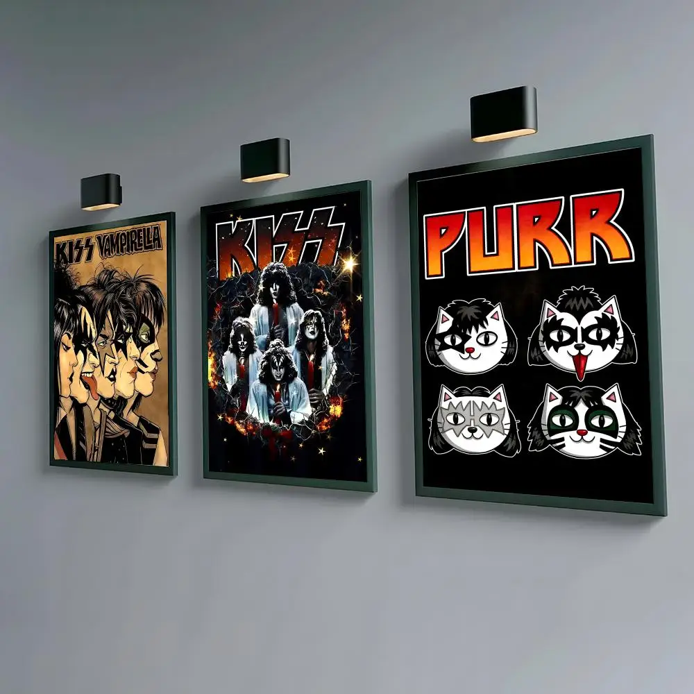 Rock Band K-Kiss Poster Waterproof Peel & Stick Wall Sticker Self Adhesive Art Decor For Living Room Bedroom