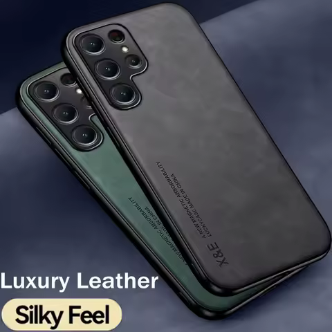 Leather Sheepskin Case For Samsung Galaxy S24 S23 S21 S20 Ultra Plus Cases For Samsung S24 S23 S21 FE S22 Note 20 Ultra Cover