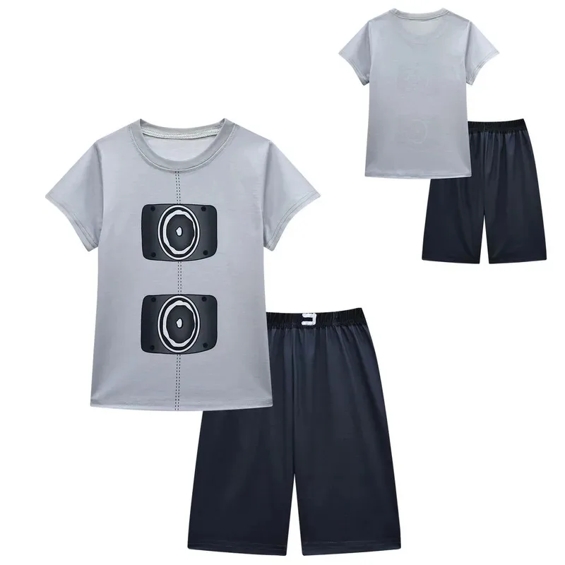 111 www Boys Speakerman Cosplay Costumes Skibidi Toilet Kids Short Sleeved TShirts 2pc Summer Clothes Girls Birthday Carnival Pa