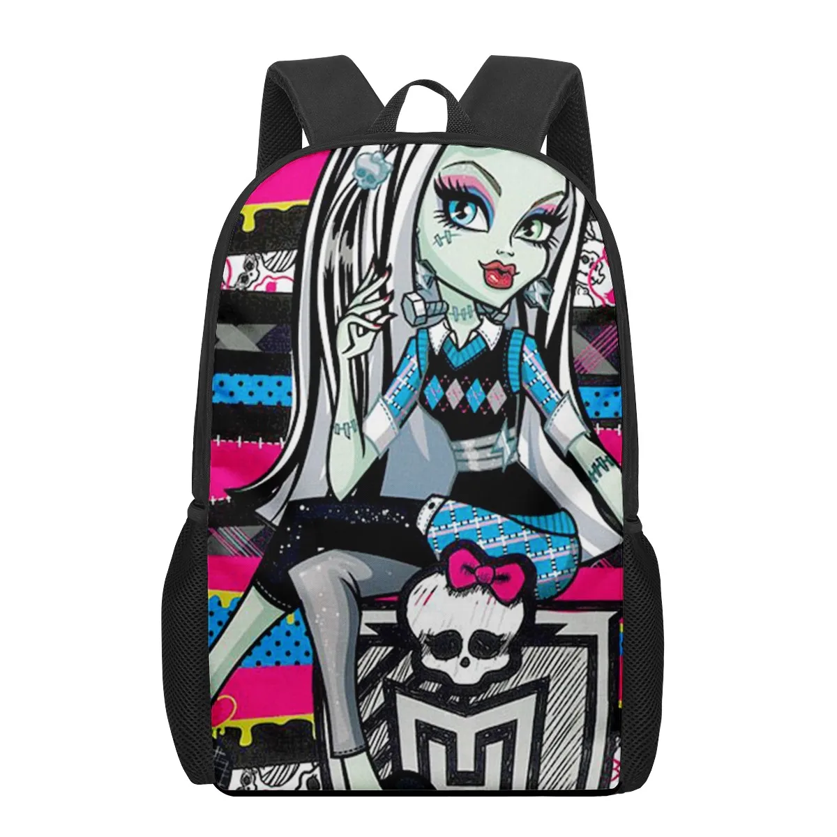 Monster High 3D Patroon Schooltas voor Kinderen Meisjes Jongens Casual Boekentassen Kinderrugzak Jongens Meisjes Multifunctionele Schooltassen