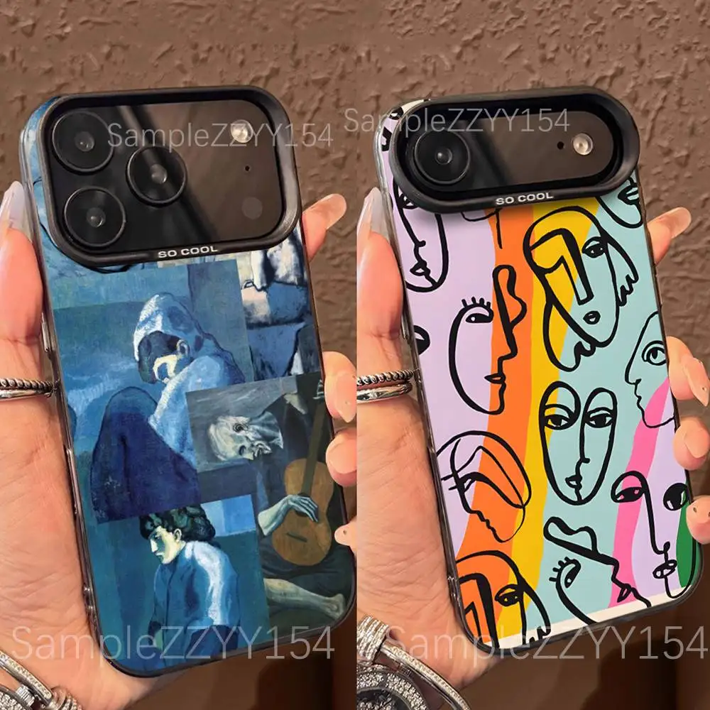 

Picasso Abstract Art Painting Phone Case For IPhone 15,16,17,13,14,11,12,Pro,Max,Plus,E,Air,Mini Gray Matte Shockproof IMD Cover