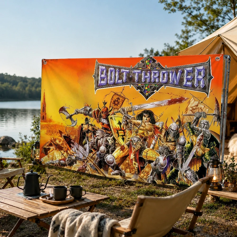 B-Bolt T-Thrower Rock Band flag Decoration Outdoor Picnic Party Art Hanging Home Camping Party Banner