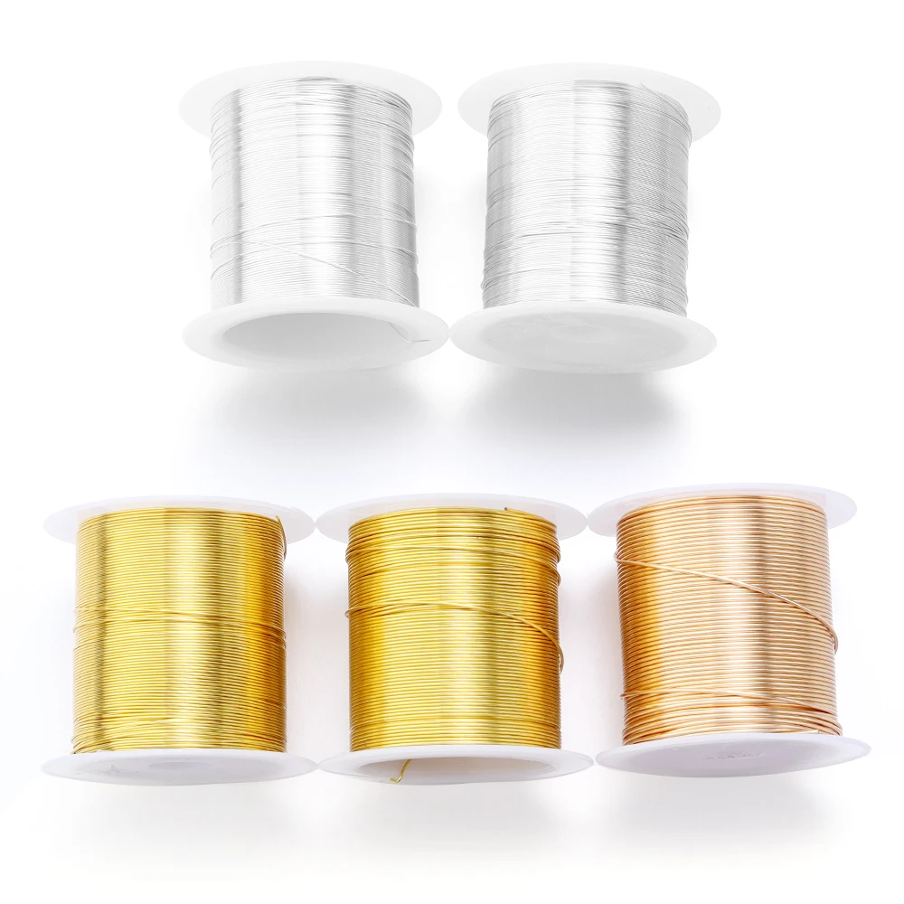 15-100m/Roll Gold Silver Color Copper Wire for Jewelry Making DIY Bracelet Necklace DIY Colorfast Beading Wire Cord String