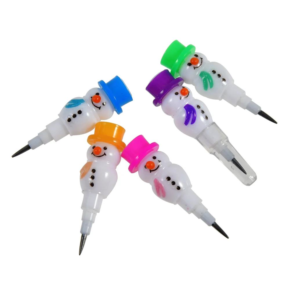 9PCS Lovely Christmas Snowman 5 Pencils Detachable School Stationery Pencil Office Supplies