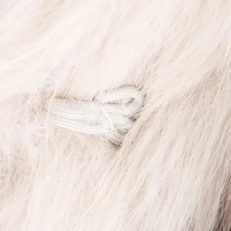 Fashion Lady Faux Fur Coat Women Lapel Luxury Thick Warm Outerwear Winter Lady Street Loose Long Sleeves Jacket Simple Jacket