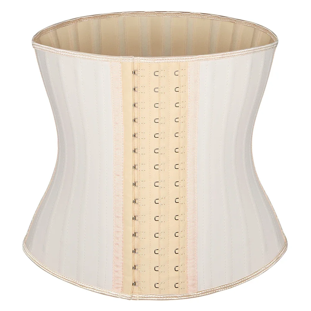 

Women Underbust Latex Sport Girdle 25 Steel Bones Slimming Corset Front 29.5CM Workout Shaper Waist Trainer