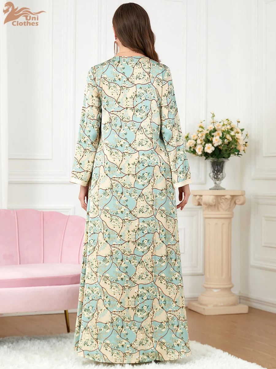 Vestido largo elegante con estampado étnico para mujer, novedad de