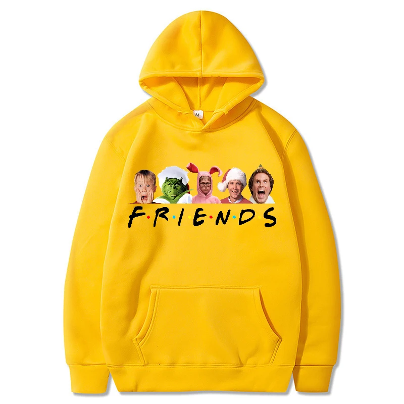 Friend Hoodies Men Fasion Letter Graphic Printed Christmas Sweatshirts Women Cool Casual Harajuku Xmas Hooded Pullover Sudaderas