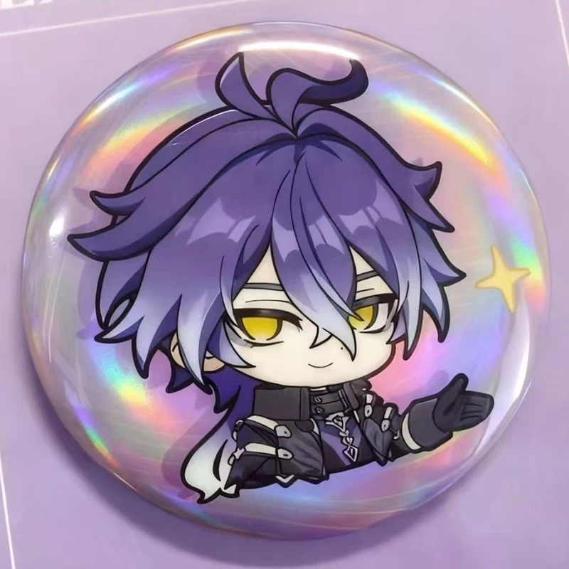 Anime Kyryll Chudomirovich Flins Cosplay Laser Badge Cartoon Emblem 58mm Brooch Breastpin Gift