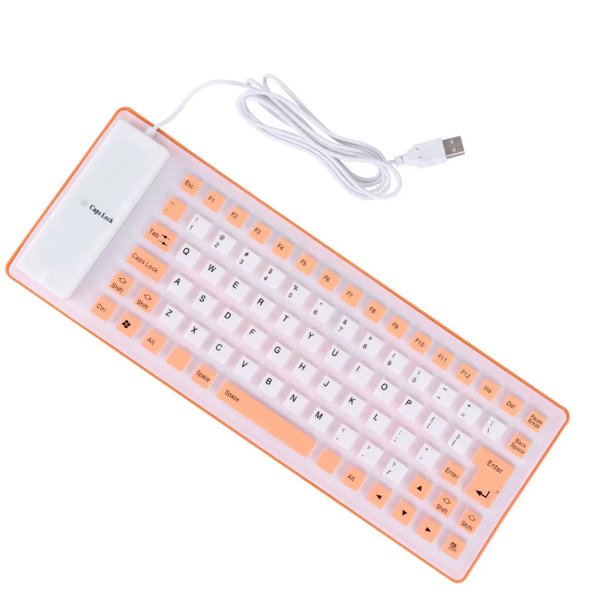 

85-Key Roll-Up USB Wired Silicone Keyboard Waterproof Oilproof Acid-Alkali Resistant Flexible Foldable for Laptop Pc Travel Use