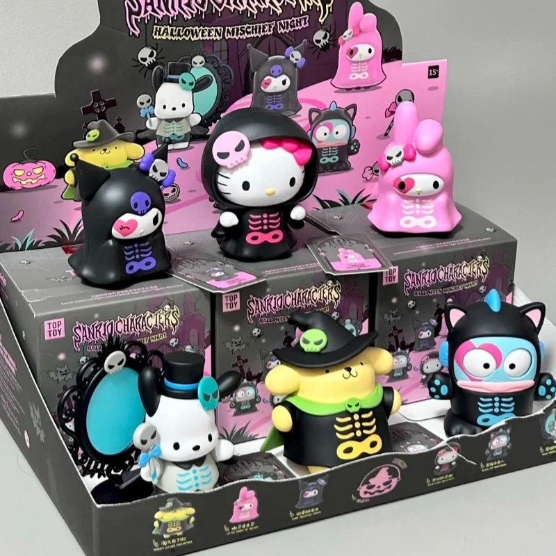 

KUROMI Pochacco Хэллоуин озорная ночная серия слепая коробка Pompompurin MY MELODY загадочная коробка милые фигурки настольный орнамент подарок