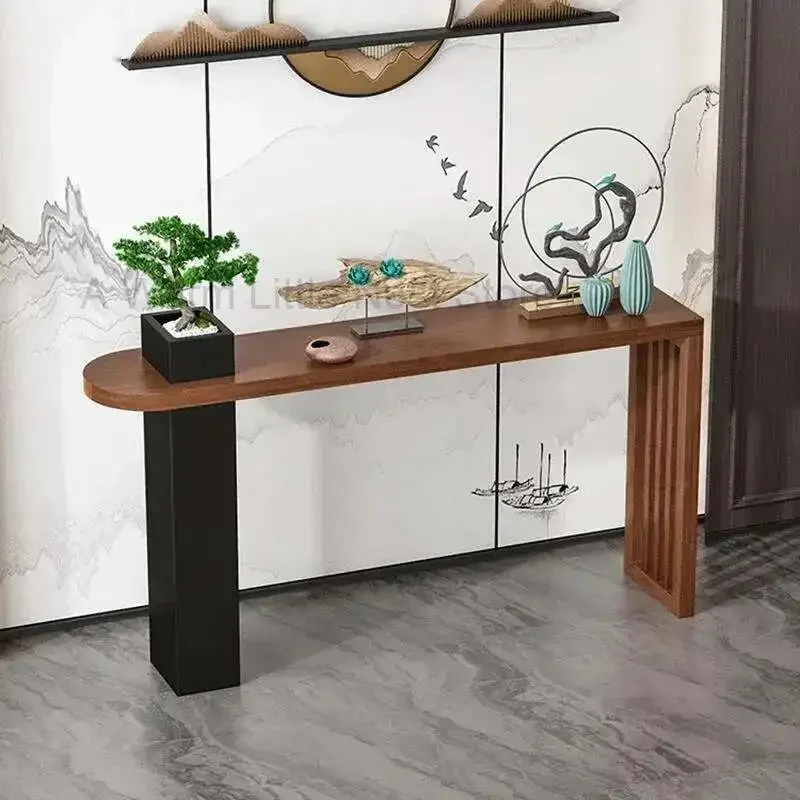 New Chinese Solid Wood Console Tables Into The Console Table Minimalist Creative Long Narrow Hallway Table Living Room Furniture
