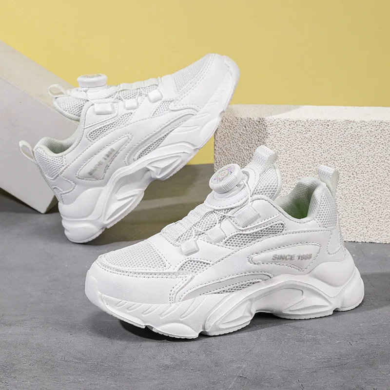 

Детские белые кроссовки, противоскользящие спортивные теннисные дышащие повседневные детские удобные прогулочные туфли, размер 28-40