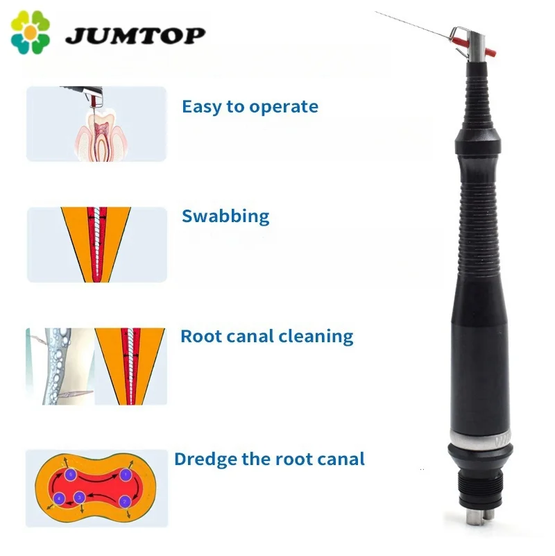 JUMTOP Dental Sonic Handpiece with Root Canal File Needle MM1500 Dental Sonic Air Endo System for Root Treatment