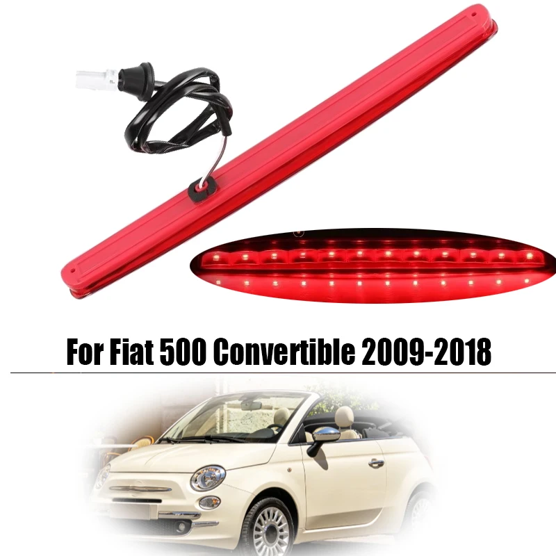 Red High Level Third Brake Light 77365246 Compatible for Fiat 500 Convertible 2009-2018 12V DC Car Replacement Accessory
