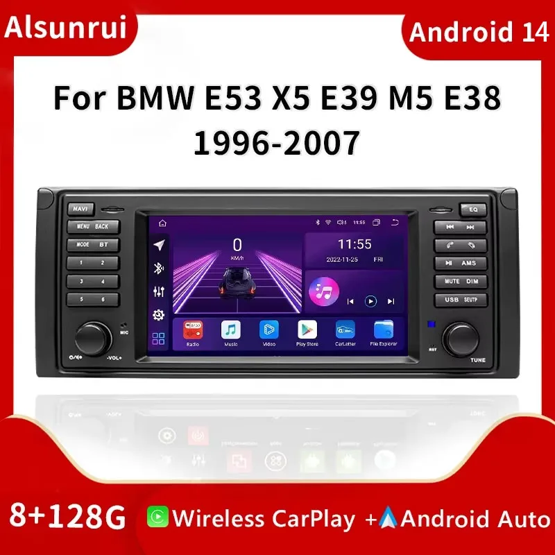 

Wireless Carplay AutoRadio 2din Android 14 Car Multimedia Player For BMW X5 E53 E39 M5 1996-2003 Stereo GPS Navigation Screen 4G