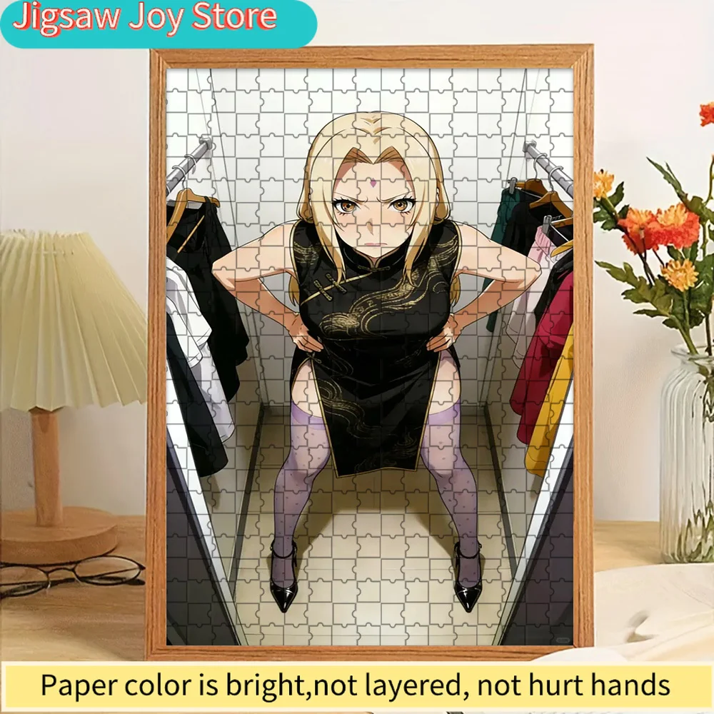 

Anime Naruto Tsunade Elegant Black Cheongsam Fitting Room Scene Paper Puzzle, Premium High Definition Vivid Print, Smooth Burr-F