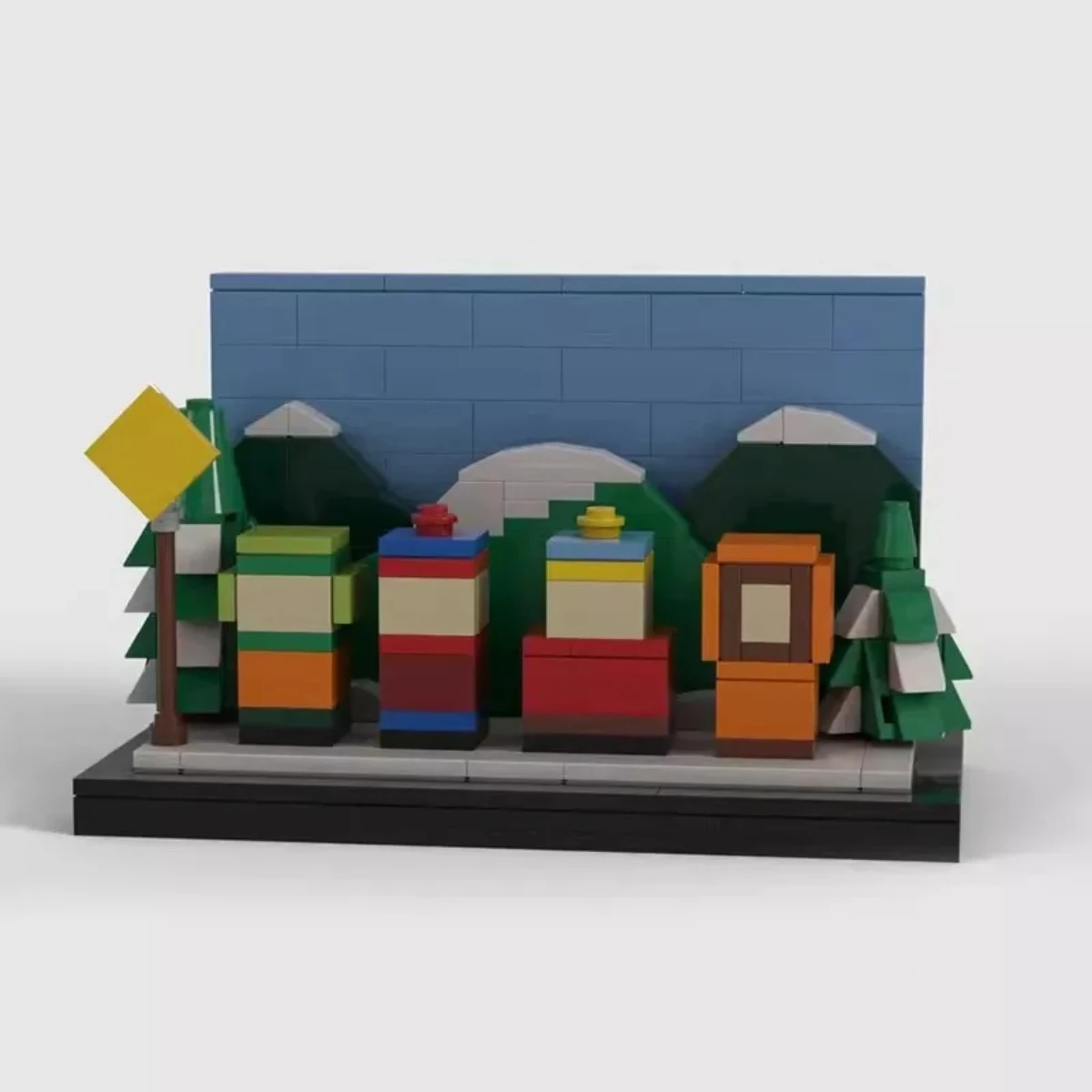 Klassische animierte Architektur-Cartman's Home Park Skyline Bausteine MOC Stan Kyle Kenny Mini-Puppenmodell Kinderspielzeug Geschenk – Detail 9