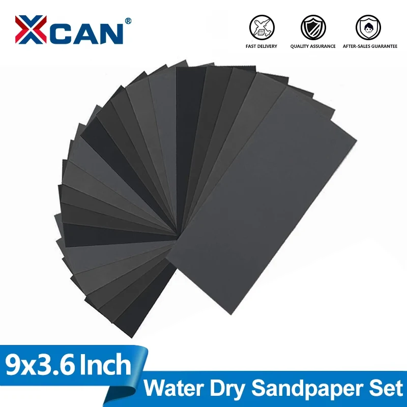 XCAN 36 pièces ensemble de papier de verre 400 600 800 1000 1200 1500 2000 2500 3000 grain papier de ponçage humide/sec meulage polissage outils abrasifs