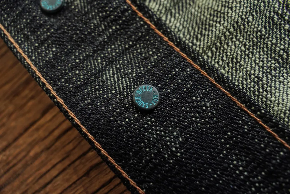 Sauce Zhan Men's Denim Jacket 20oz Heavyweight Selvedge Denim Slub Yarn Double-Dyed Year of The Snake Edition Loose Fit
