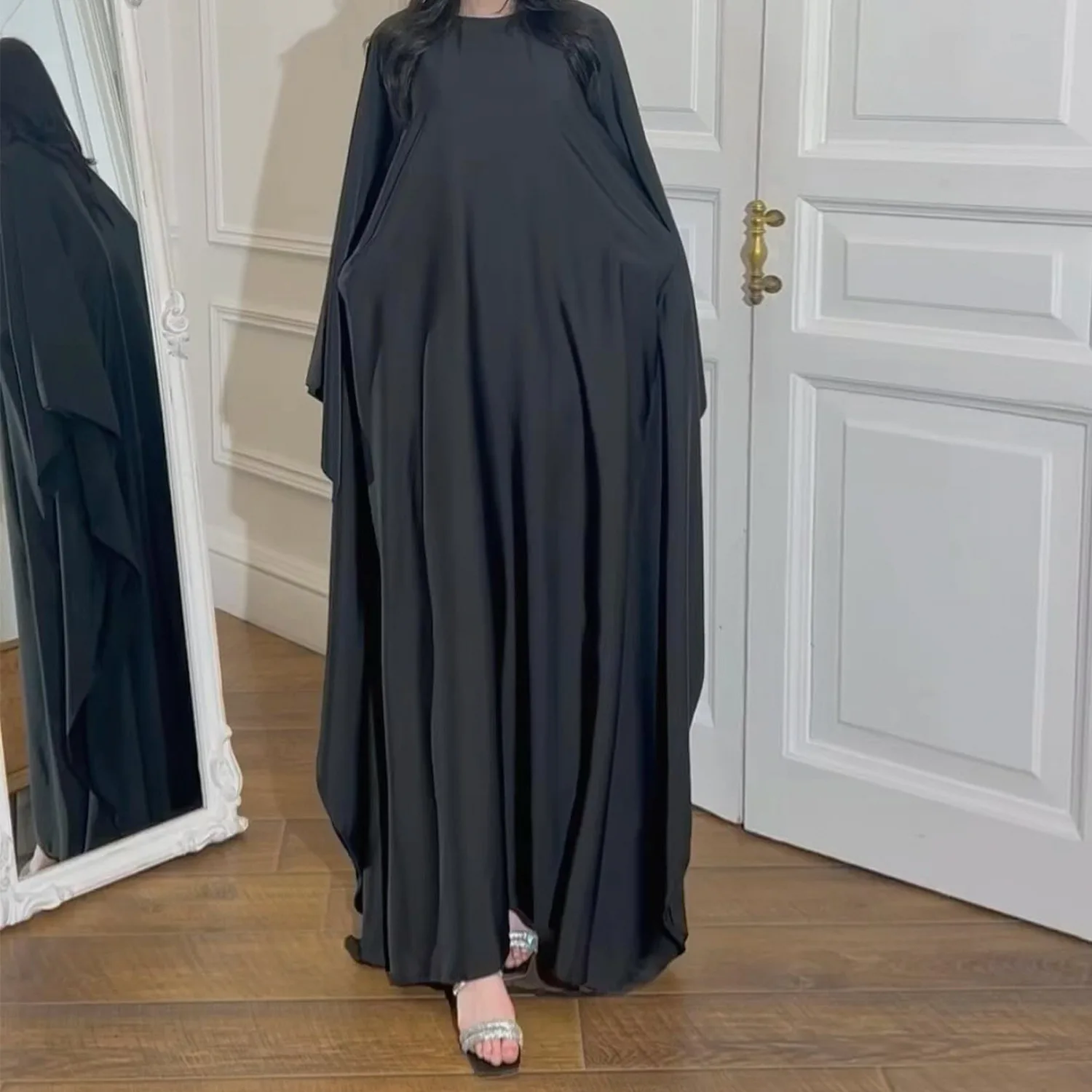 

Plain Satin Abayas for 2025 New Women Muslim Maxi Dress Dubai Turkey Kaftan Marocain Islamic Clothing Vestido Arabic Robe Caftan