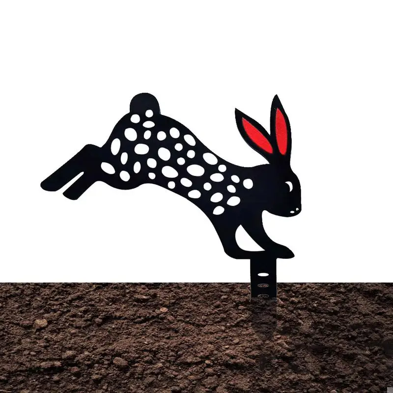 2D อะคริลิคกระต่าย Stake รูปแบบ Silhouette สัตว์ที่สมจริง Yard Art Bunny รูปปั้นตกแต่งกลางแจ้งสำหรับสนามหญ้าลานสวน
