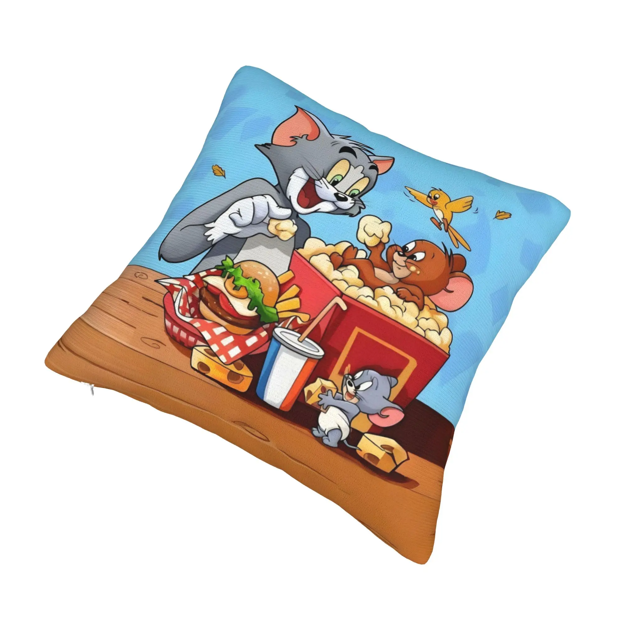 Luxury Anime Tom And Jerry  Cushion Covers 40x40cm Soft Cartoon Cute  Pillow Case for Sofa Square Pillowcase Home Decor