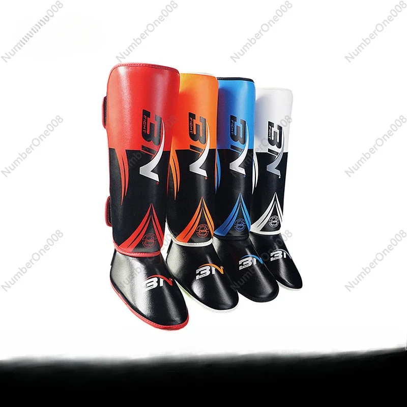 BN Muay Thai Leg Guards Sanda with Instep Shin Guards Adult Boxing Training Thickened Fighting Protective Gear Taekwondo Leg