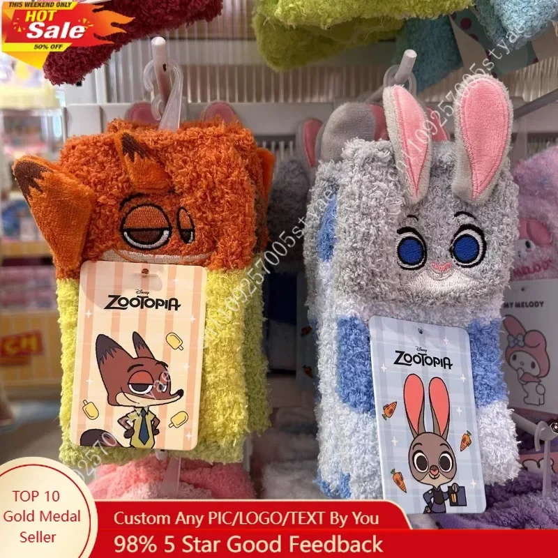 

Zootopia Judy Hopps Socks Disney Role Middle Tube Velvet Warm Floor Socks Cute Plush Home Christmas Halloween Festival Gifts