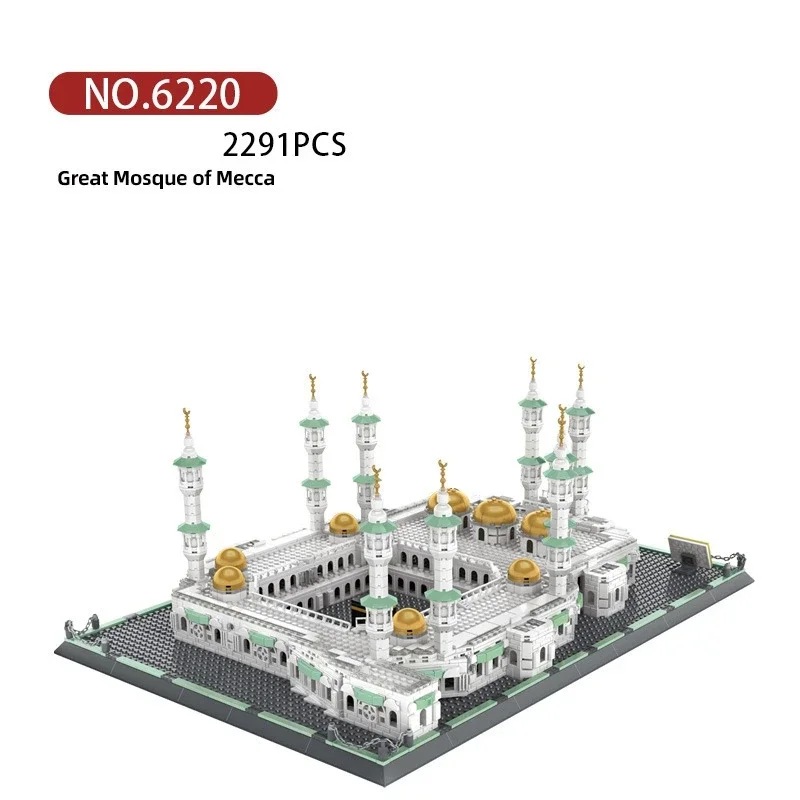 2291PCS Grote Moskee van Mecca Creatieve Architectonische Bouwstenen Set Wereld Gerenommeerd Model Mini Bricks Speelgoed voor Kinderen Geschenken