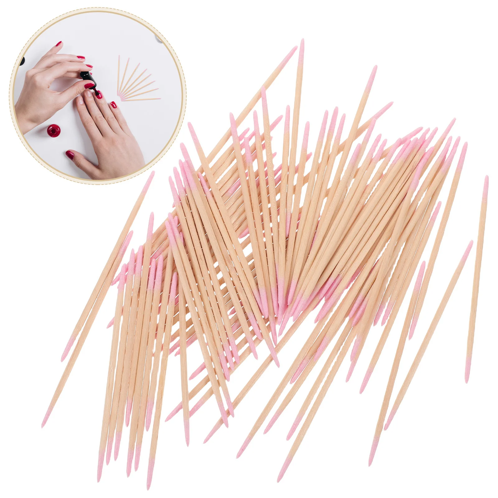 1500 قطعة مسحات القطن Microblading مزدوجة نهاية طرف مدبب عصا خشبية لمسمار الفن رمش تمديد الدقة قضيب