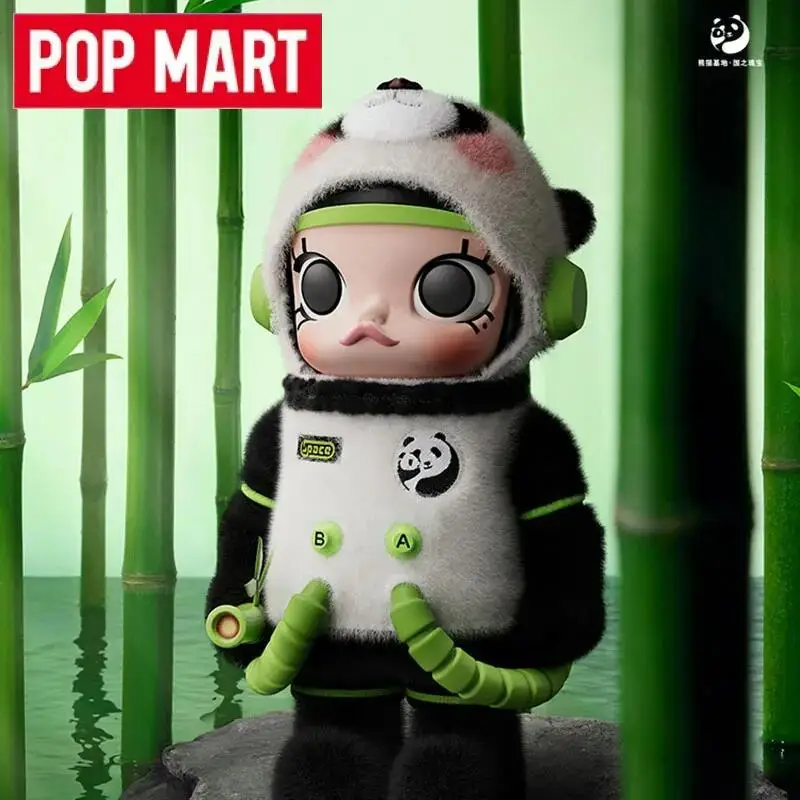 POP MART Mega Space Molly 400% Panda Series lindo Anime figura de acción ornamento figuritas juguetes muñecas escritorio modelo colección regalo