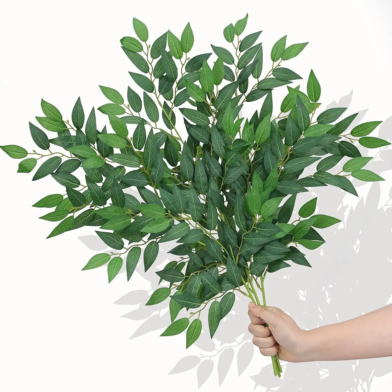 Italian Ruscus Greenery Stems Artificial Green Leaf Plants Hanging Spray For DIY Wedding Arch Filler Table Centerpieces Home Dec