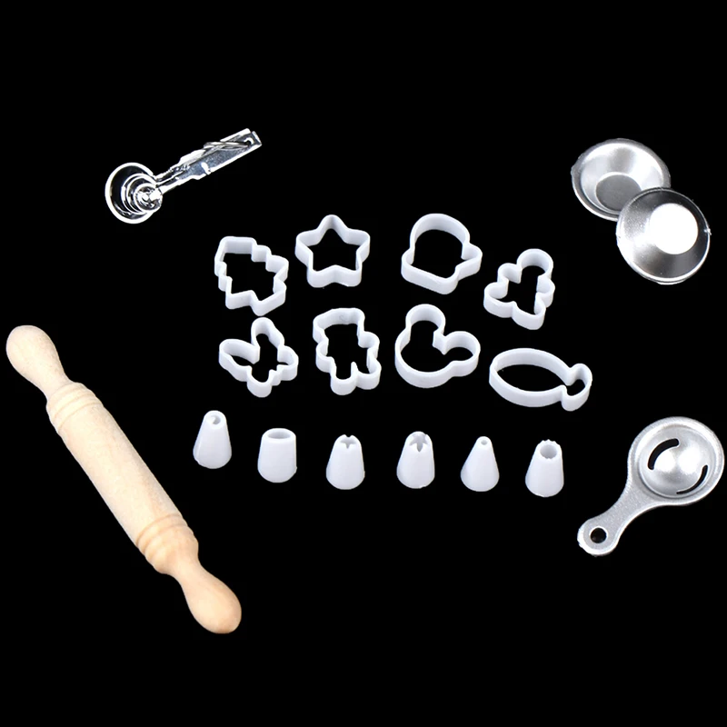 1 zestaw 1:6 1:12 Dollhouse miniaturowa forma do pieczenia pieczenie rurociągi łyżka do mierzenia Model dekoracja kuchenna zagraj w zabawka domowa