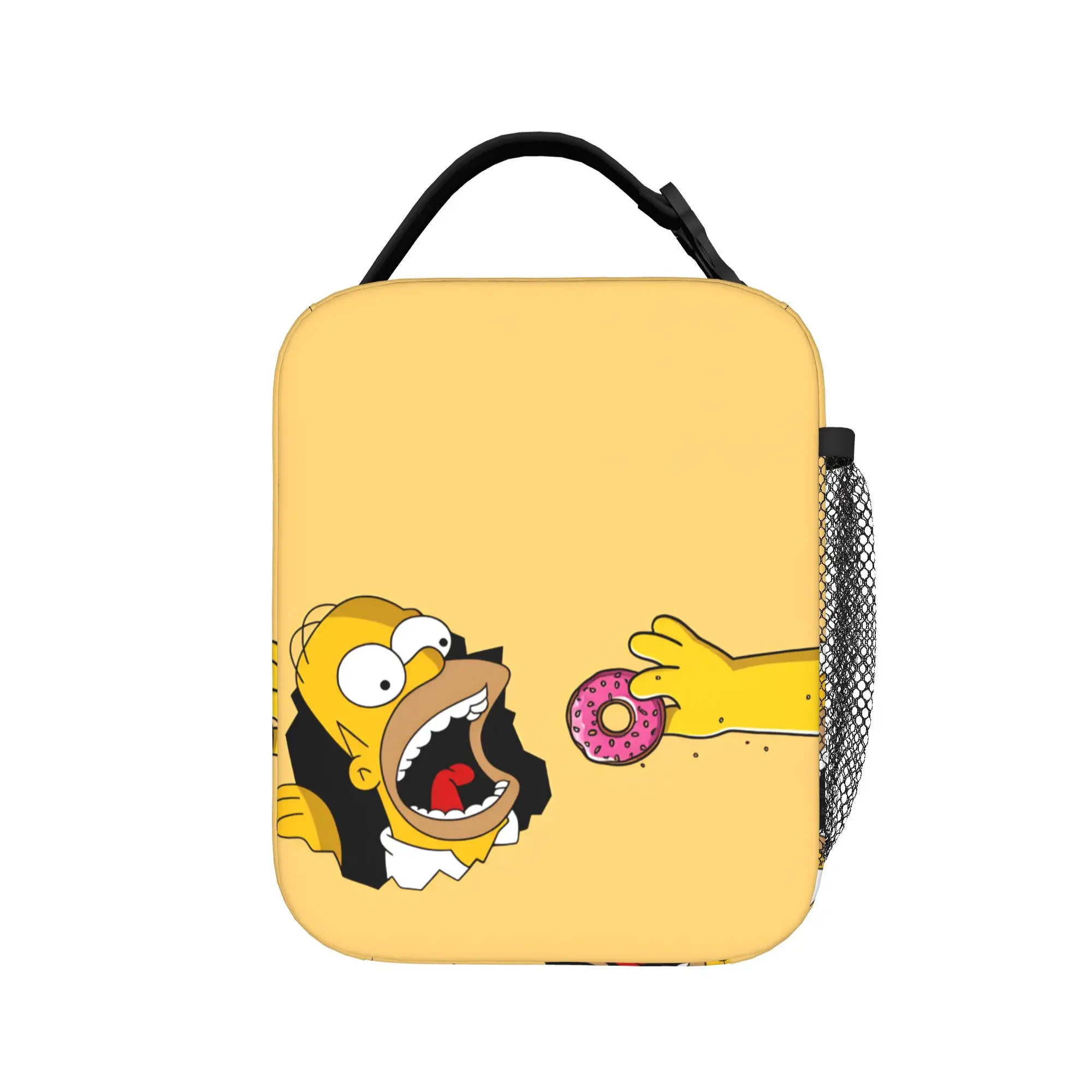 S-Simpsons Homer Donut Surprise Lunch Bag Cute Lunch Box Outdoor Picnic Portable Tote Food Bags Women Oxford Designer Cooler Bag