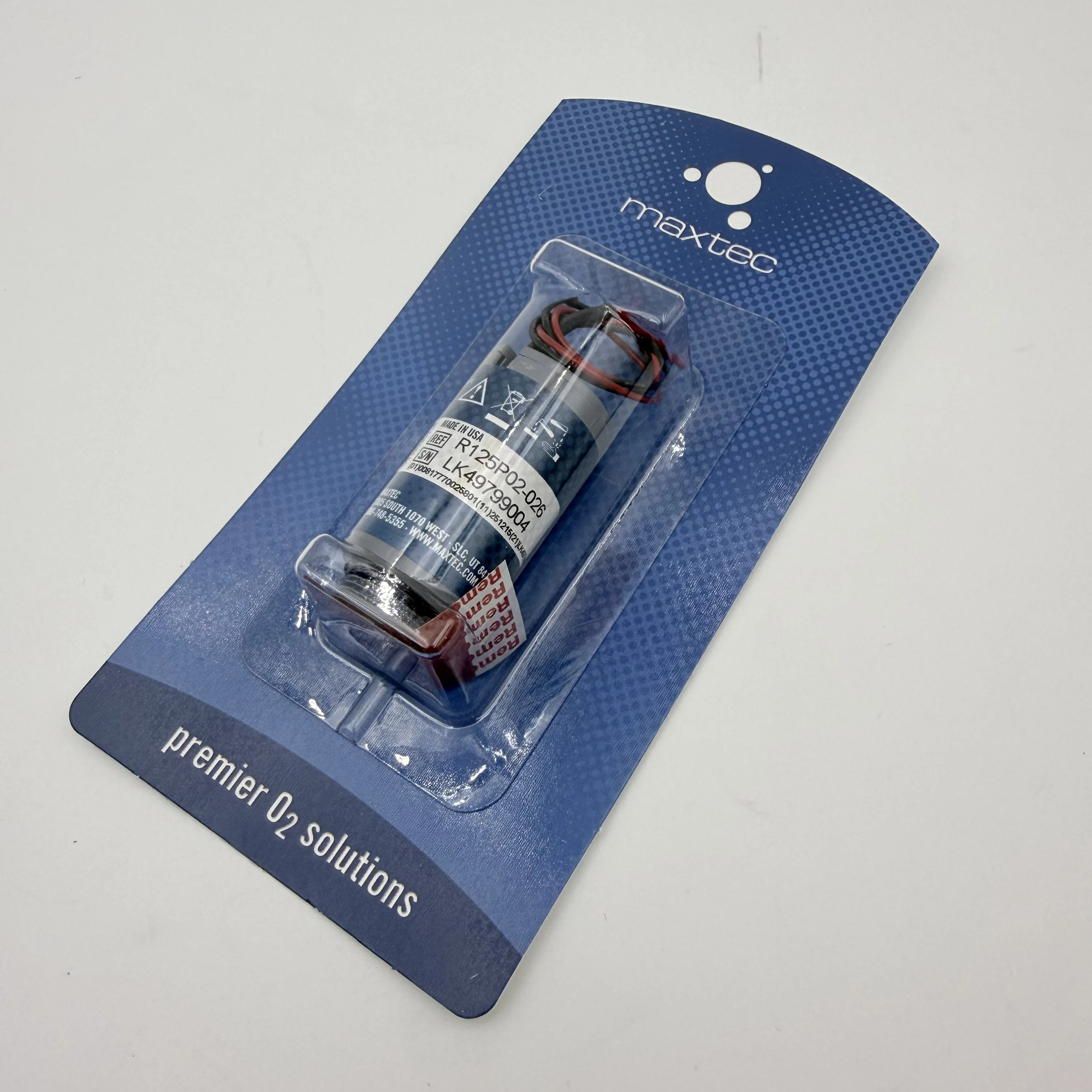 Maxtec Max-250 (B +) Oxygen Sensor, Code: R125P02-026