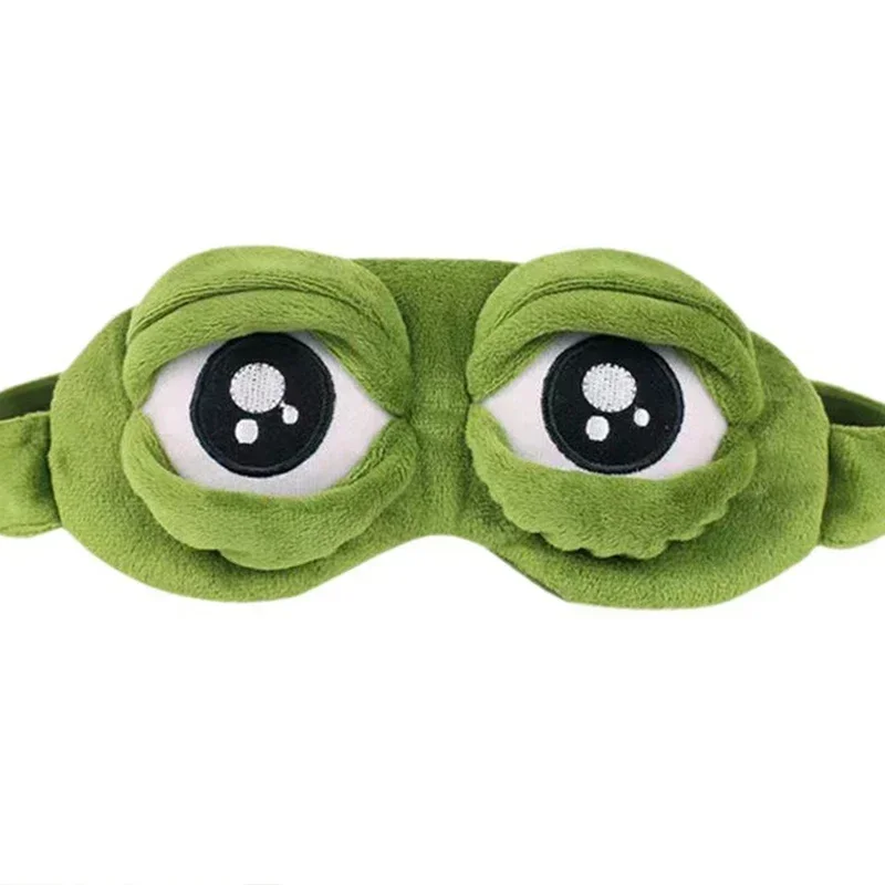 3D Sad Frog Sleep Mask Natural Sleeping Eyeshade Cover Shade Eye Patch Women Men Soft Portable Blindfold Travel Eyepatch