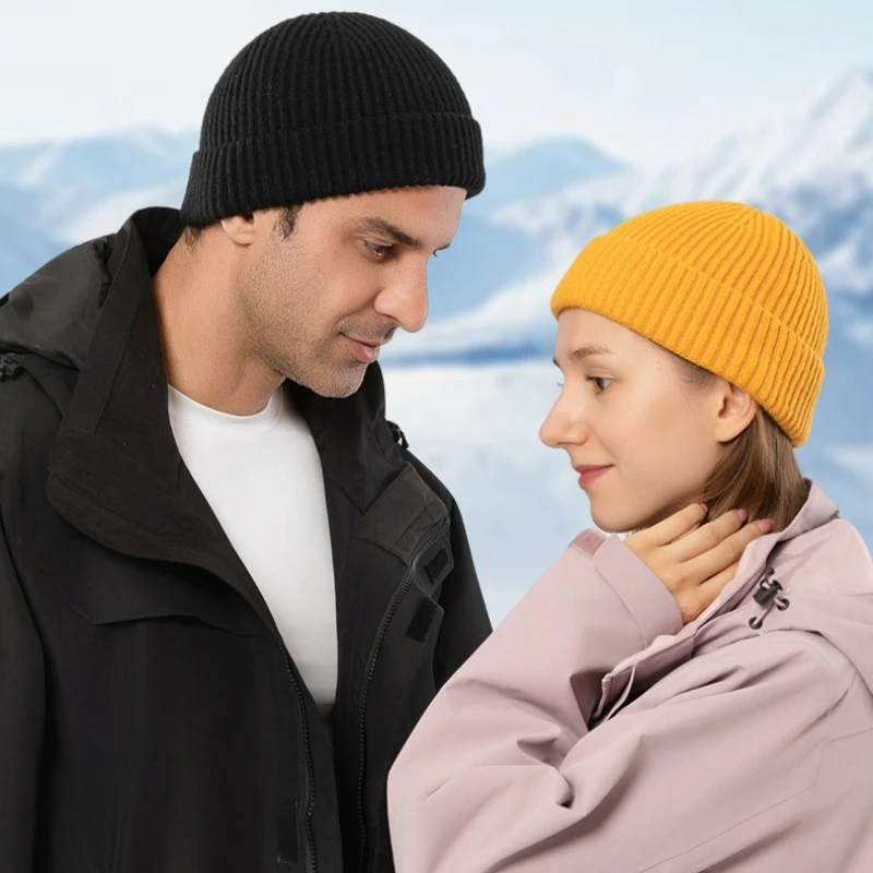 Knitted Hat for Men & Women Caps Wool Fashion Simple Warm Skullies Beanies Solid Autumn Winter Beanie Cap Trendy Style