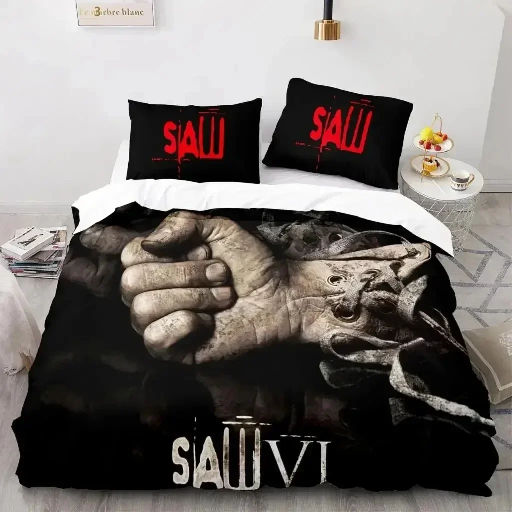 3D Print Chainsaw Fright Saw Bedding Set Duvet Cover Bed Set Quilt Cover Pillowcase Comforter king Queen Size Boys Adult Bedding